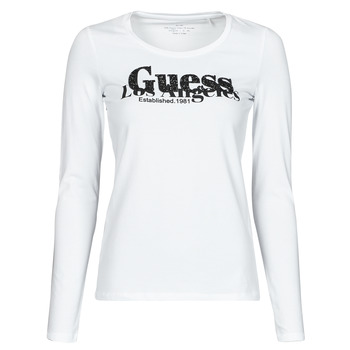 Clothing Women Long sleeved tee-shirts Guess LS CN ASTRELLE TEE White