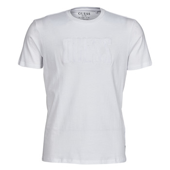 Clothing Men Short-sleeved t-shirts Guess SS BSC VELVET APPLIQUE LOGO TE White