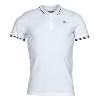 Clothing Men Short-sleeved polo shirts Kappa EZIO White / Blue