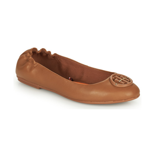 Tommy Hilfiger TH HARDWARE LEATHER BALLERINA Brown - Free Delivery with ! - Shoes Ballerinas Women 76.50