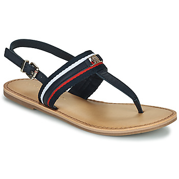 Shoes Women Sandals Tommy Hilfiger CORPORATE WEBBING FLAT SANDAL Navy / Red / White
