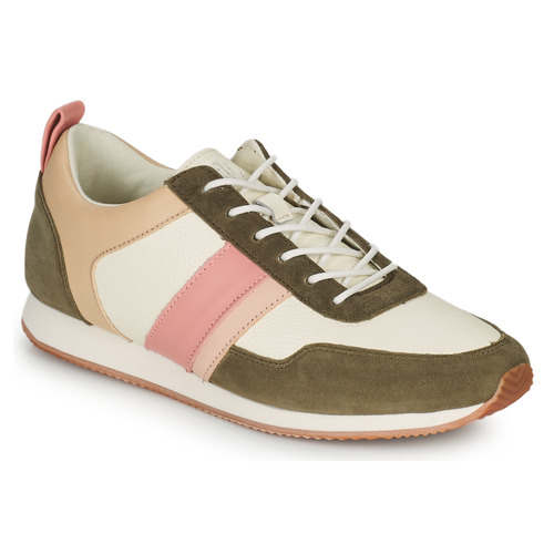 Shoes Women Low top trainers Lauren Ralph Lauren COLTEN Kaki / Beige / Pink