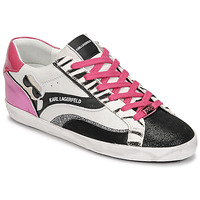 Shoes Women Low top trainers Karl Lagerfeld SKOOL Ikonic Peep Lo Lthr Mix White / Black / Pink