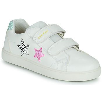 Shoes Girl Low top trainers Geox J KATHE GIRL White / Pink