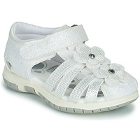 Shoes Girl Sandals Chicco FIORDALISO White / Silver