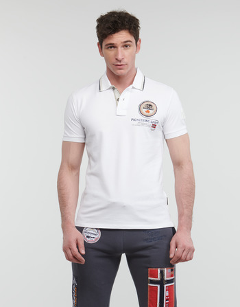 Napapijri GANDY White - Free Delivery with Rubbersole.co.uk ! - Clothing  Short-sleeved polo shirts Men £