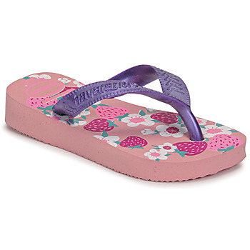 Shoes Girl Flip flops Havaianas KIDS FLORES Pink / Purple
