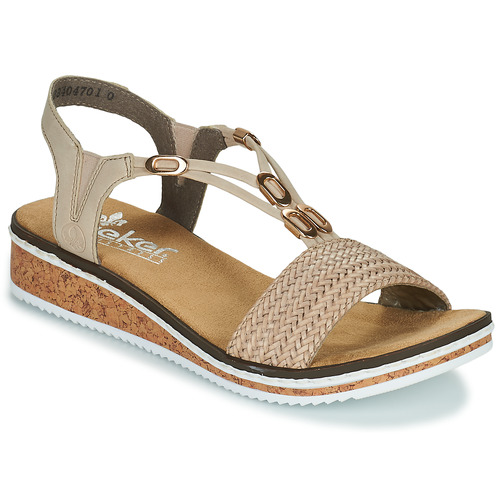 Rieker Gold - Free Delivery with Rubbersole.co.uk ! - Shoes Sandals Women £ 48.44