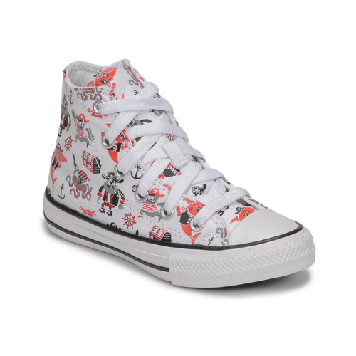 Shoes Boy Hi top trainers Converse Chuck Taylor All Star Pirates Cove Hi White / Red