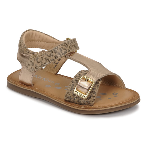 Shoes Girl Sandals Kickers DIAZZ Beige / Gold