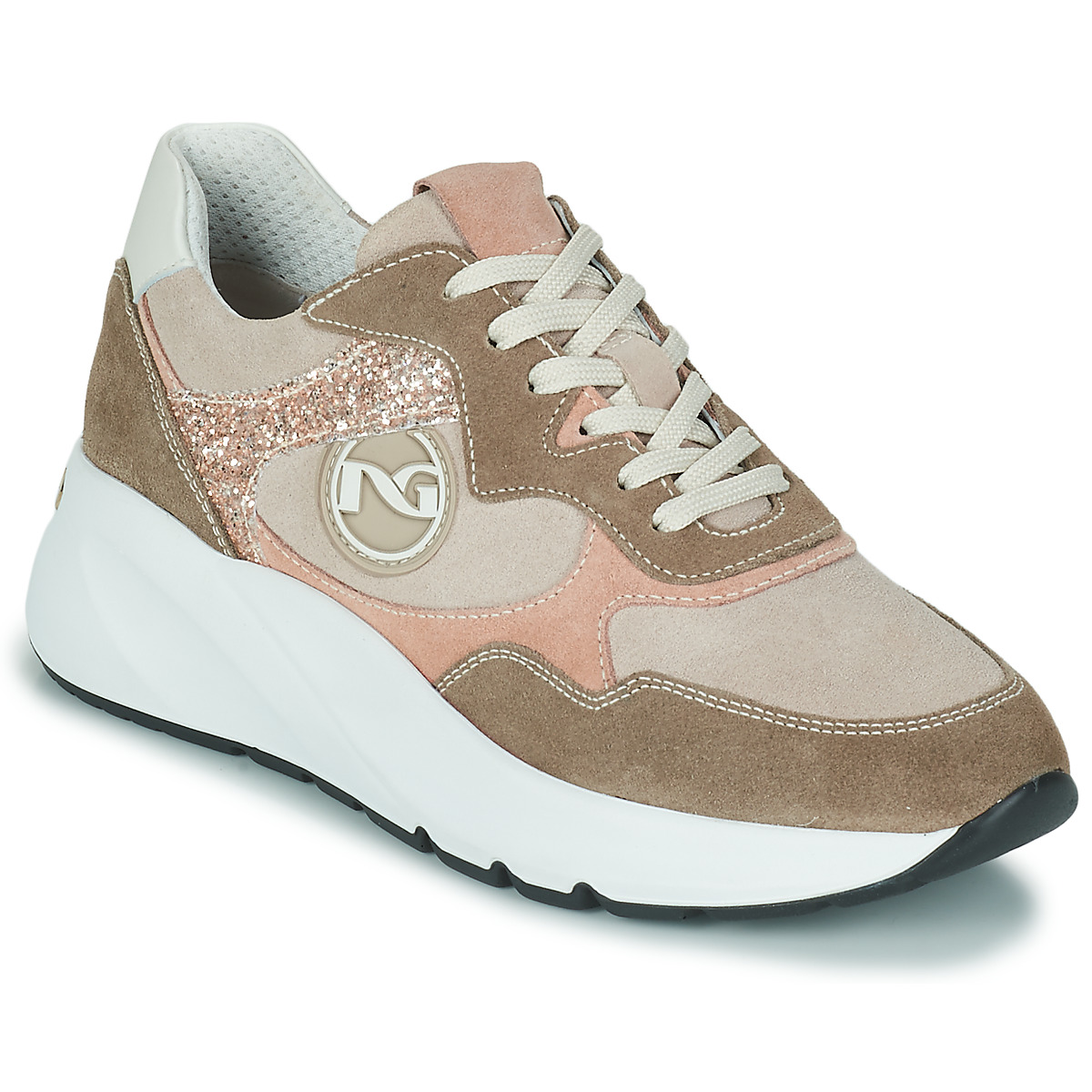 Shoes Women Low top trainers NeroGiardini E218040D-501 Brown / Pink