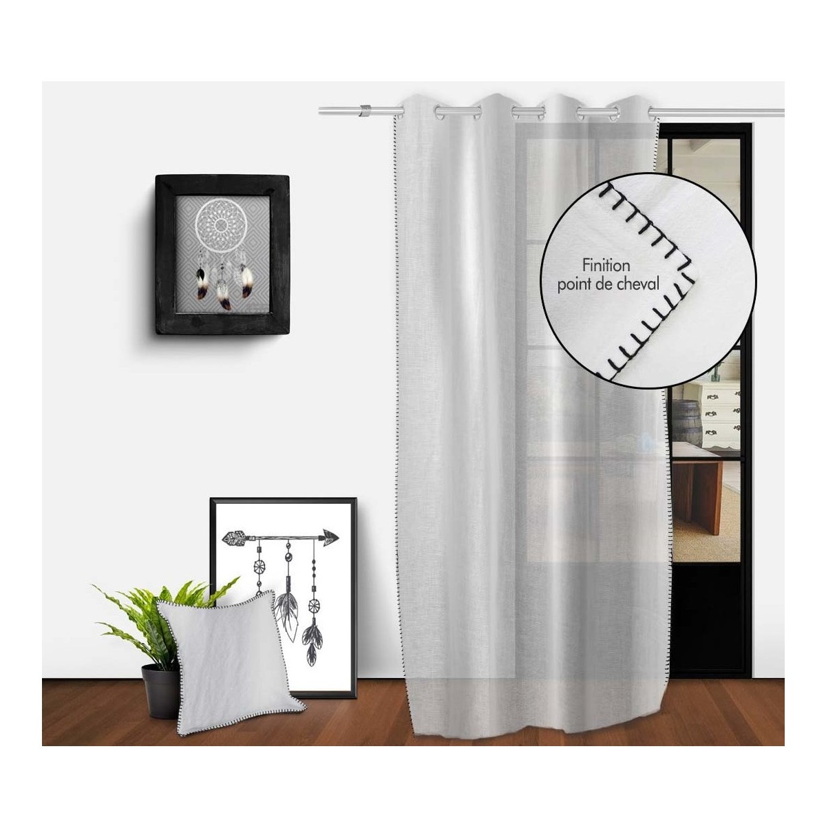 Home Sheer curtains Soleil D'Ocre SPIRIT White