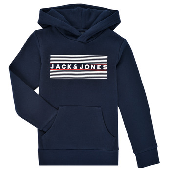 Clothing Boy Sweaters Jack & Jones JJECORP LOGO SWEAT HOOD Marine