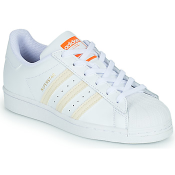 Shoes Women Low top trainers adidas Originals SUPERSTAR White / Beige / Orange