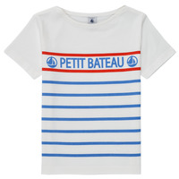 Clothing Boy Short-sleeved t-shirts Petit Bateau BLEU Blue / Red