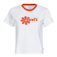 Clothing Women Short-sleeved t-shirts Levi's GRAPHIC JORDIE TEE Poster / Logo / Daisy / Chest / White / Enamel / Orange / Rib