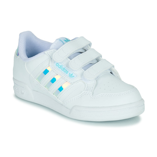 Shoes Girl Low top trainers adidas Originals CONTINENTAL 80 STRI White / Iridescent