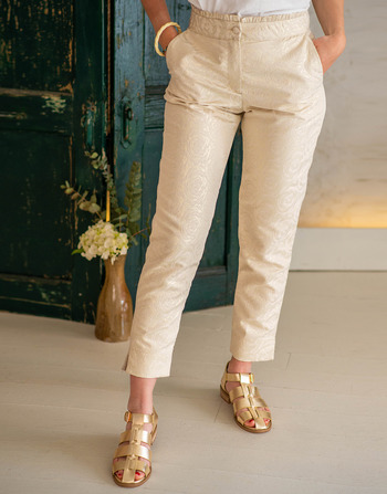 Clothing Women 5-pocket trousers Céleste LEA Gold / Beige