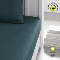 Home Fitted sheet Today DH 90/190+23 Coton TODAY Organic Paon White