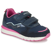 Shoes Girl Low top trainers Geox J FASTICS G. Blue / Pink