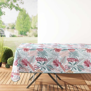 Home Tablecloth Douceur d intérieur NAPPE RECTANGLE 150 x 240 CM POLYESTER IMPRIME JACALA BLANC Multicolour