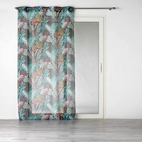 Home Sheer curtains Douceur d intérieur PANNEAU A OEILLETS 140 x 240 CM VOILE SABLE IMPRIME JACALA BLEU Multicolour