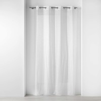 Home Sheer curtains Douceur d intérieur PANNEAU A OEILLETS 140 x 280 CM EFFET LIN TISSE FILS CHENILLE SI White
