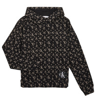 Clothing Boy Sweaters Calvin Klein Jeans MONOGRAM GRID AOP Black