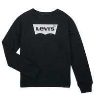 Clothing Girl Sweaters Levi's LOGO CREW Black