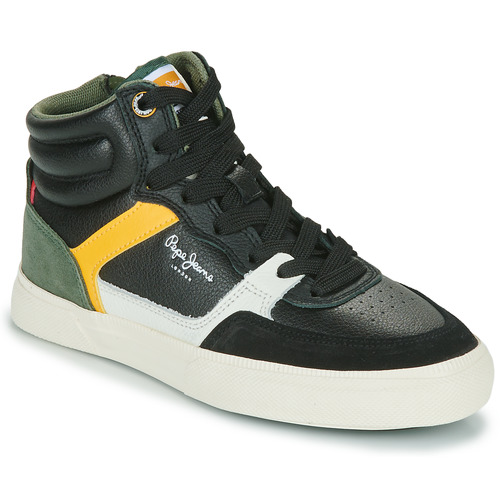 Shoes Boy Hi top trainers Pepe jeans KENTON MASTER BOOT BOY Black / Yellow / Green