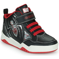 Shoes Boy Hi top trainers Geox J PERTH BOY C Black / Red