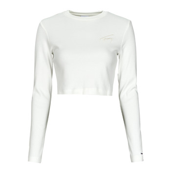 Tommy Jeans TJW BABY CROP SIGNATURE LS White