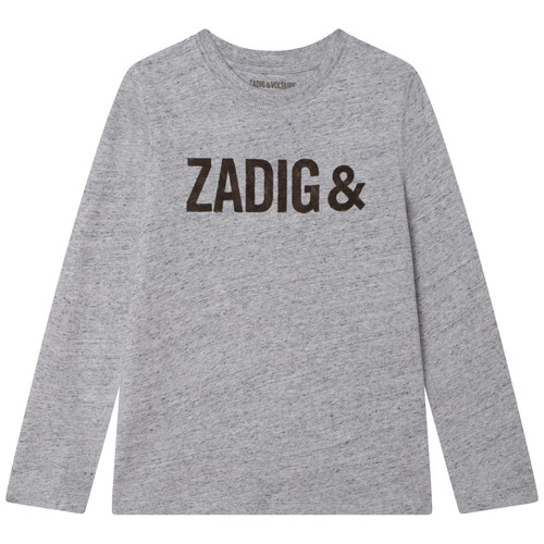 Clothing Boy Long sleeved tee-shirts Zadig & Voltaire X25334-A35 Grey