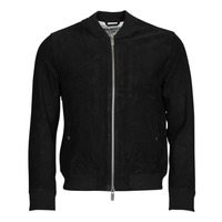 Clothing Men Leather jackets / Imitation leather Selected SLHARCHIVE BOMBER SUEDE Black
