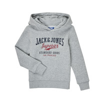 Clothing Boy Sweaters Jack & Jones JJELOGO SWEAT HOOD Grey