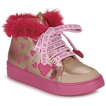 Shoes Girl Hi top trainers Agatha Ruiz de la Prada BETTYS Gold / Pink
