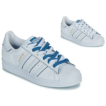 Shoes Women Low top trainers adidas Originals SUPERSTAR W White / Blue