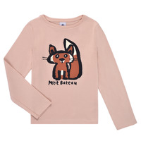 Clothing Girl Long sleeved tee-shirts Petit Bateau CASSIE Pink