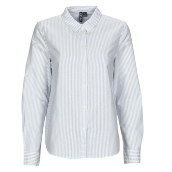 Clothing Women Shirts Pieces PCIRENA LS OXFORD SHIRT White / Blue