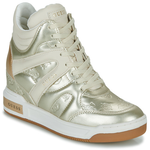 Shoes Women Hi top trainers Guess LISA White / Gold
