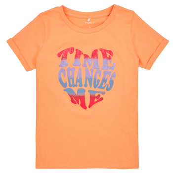 Clothing Girl Short-sleeved t-shirts Name it NKFTATIANNA SS TOP Orange