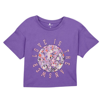 Clothing Girl Short-sleeved t-shirts Name it NKFBOLETTE SS LOOSE SHORT TOP Purple