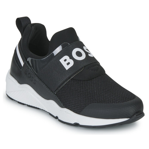 Shoes Boy Low top trainers BOSS J29335-09B-C Black / Gold