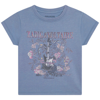 Clothing Girl Short-sleeved t-shirts Zadig & Voltaire X15383-844-C Blue