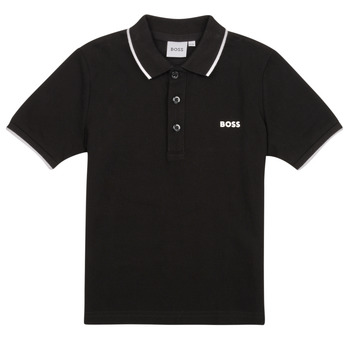 Clothing Boy Short-sleeved polo shirts BOSS J25P26-09B-C Black