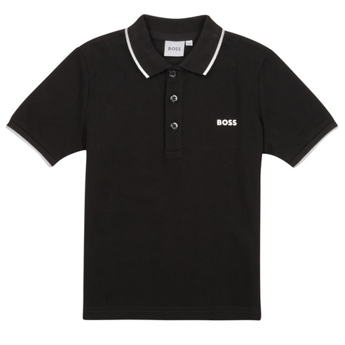 Clothing Boy Short-sleeved polo shirts BOSS J25P26-09B-J Black