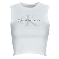 Clothing Women Short-sleeved t-shirts Calvin Klein Jeans ARCHIVAL MONOLOGO RIB TANK TOP White