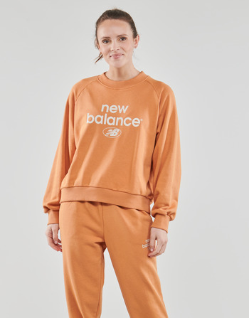 Clothing Women Sweaters New Balance Essentials Graphic Crew French Terry Fleece Sweatshirt Orange