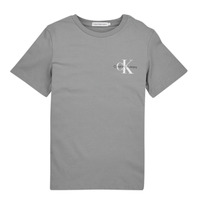 Clothing Boy Short-sleeved t-shirts Calvin Klein Jeans CHEST MONOGRAM TOP Grey