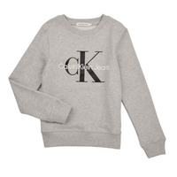 Clothing Children Sweaters Calvin Klein Jeans MONOGRAM LOGO Grey
